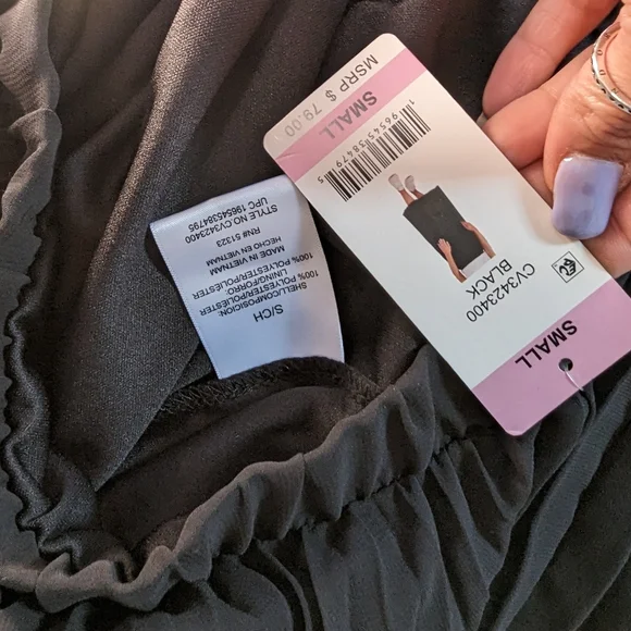 Vera Wang Black Pleated Midi Skirt - Picture 6 of 7